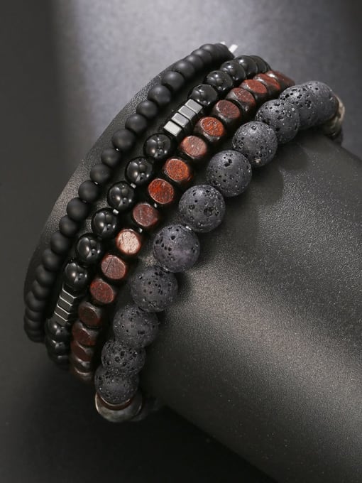 K.Love Bead Geometric Wood bead Trend Beaded Bracelet 1