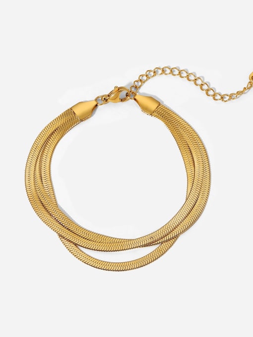 J&D Stainless steel Snake Bone Chain Minimalist Link Bracelet 0