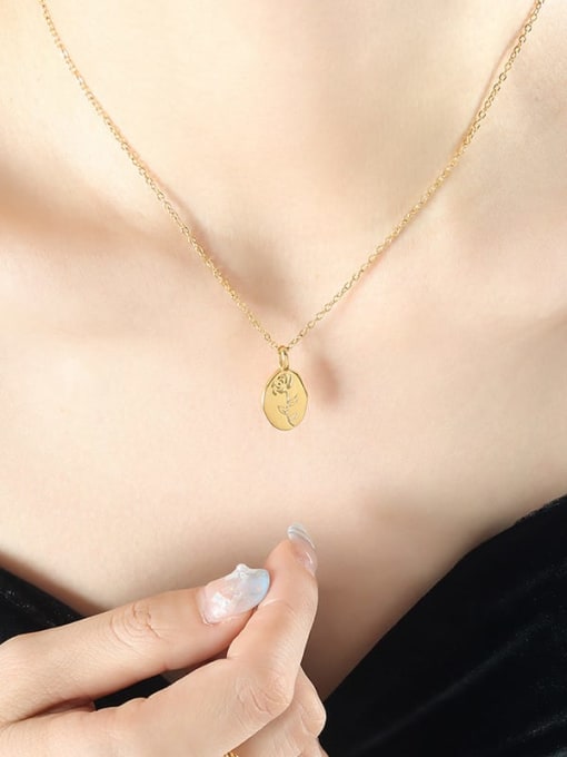Gold Necklace Cross Chain Style 40+ 5cm Titanium Steel Flower Trend Necklace