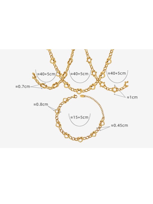 MAKA Trend Geometric Titanium Steel Bracelet and Necklace Set 2