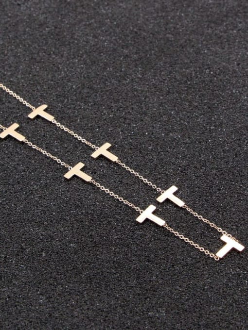 K.Love Titanium smooth Letter T  Minimalist Necklace 1