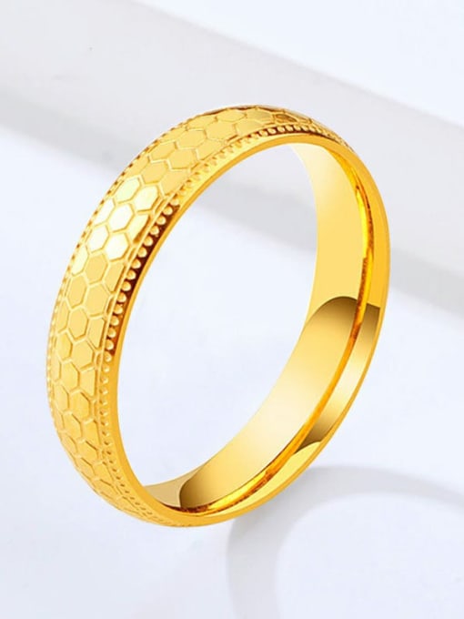 JZ065 Fish Scale Pattern Ring Gold Titanium Steel Geometric Trend Band Ring