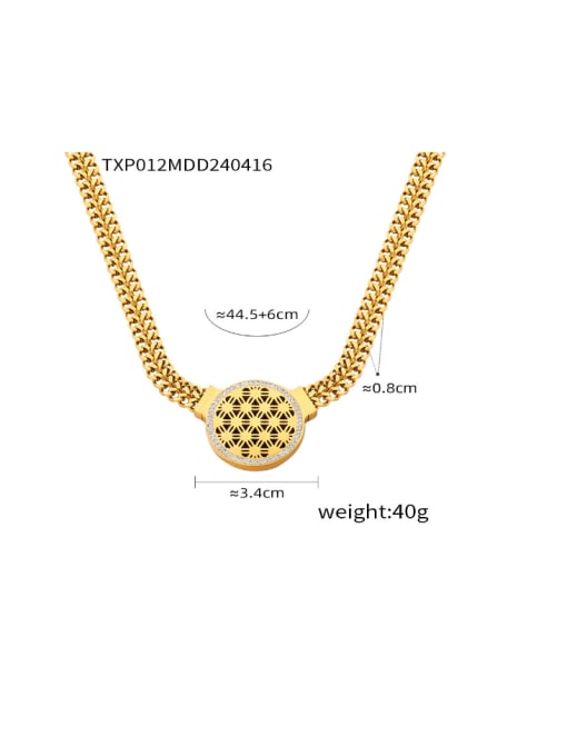 TXP012 Gold Necklace Titanium Steel Hip Hop Geometric Bracelet and Necklace Set