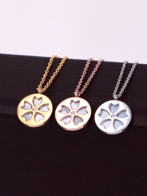 K.Love Titanium Shell Flower Dainty Necklace 0