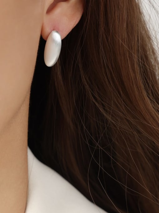 F1116 long oval steel  earrings 20x8MM Brass Irregular Minimalist Stud Earring