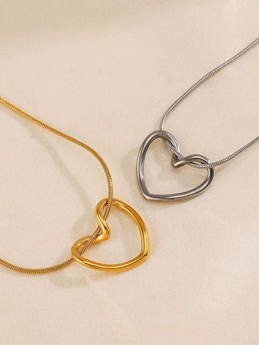 J$L  Steel Jewelry Stainless steel Heart Minimalist Necklace 2