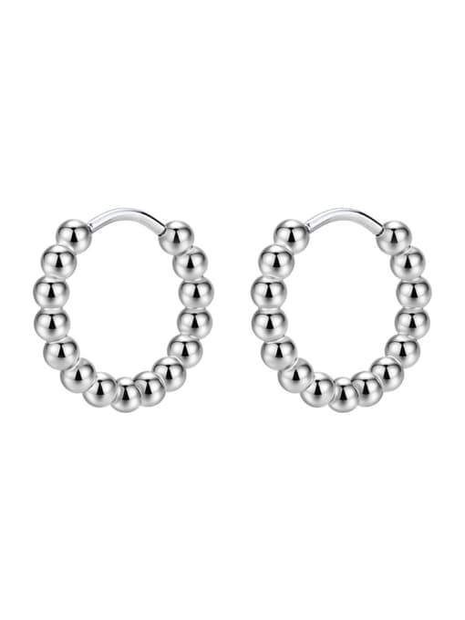 Steel Ball Round Steel Color (Pair) Titanium Steel Geometric Trend Hoop Earring