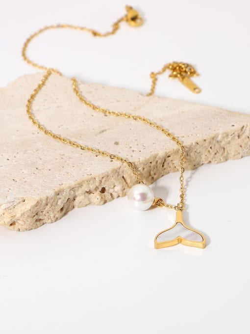 J&D Stainless steel Shell Fish Dainty Necklace