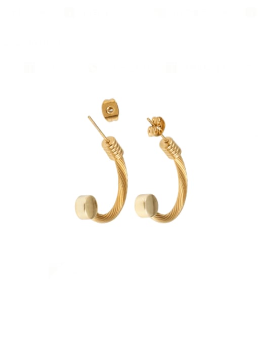 Golden Pill Earrings Stainless steel Hip Hop C Shape Ring Earring And Bracelet Set