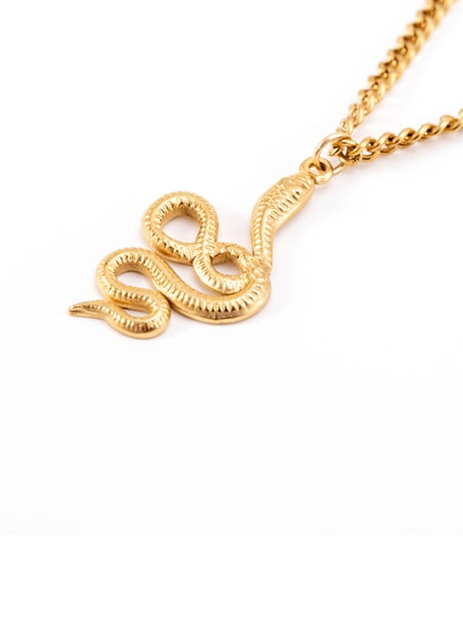 YAYACH Fashion exaggerated personality animal pendant golden snake-shaped necklace 1