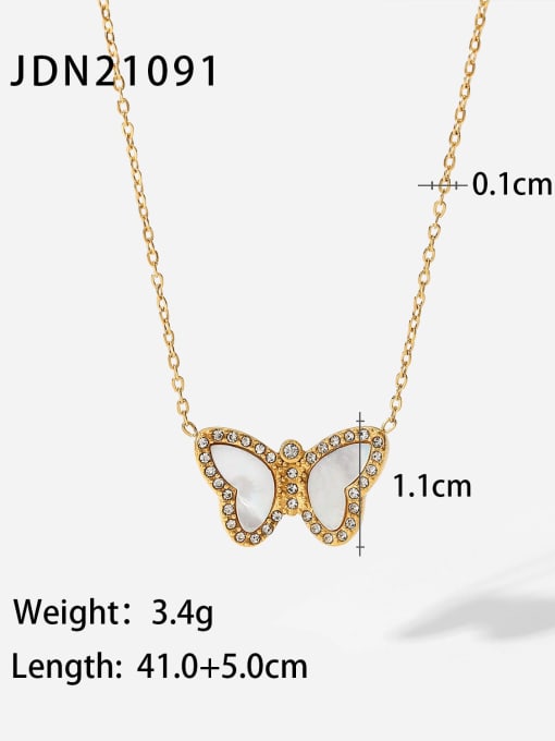 J&D Stainless steel Shell Butterfly Minimalist Necklace 2