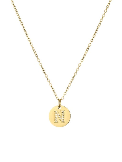 N Stainless steel Letter Dainty Initials Necklace with 26 letters