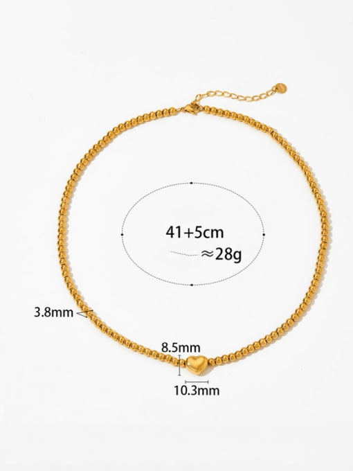 Necklace Gold KDD588 Stainless steel Hip Hop Round Bead Bracelet and Necklace Set