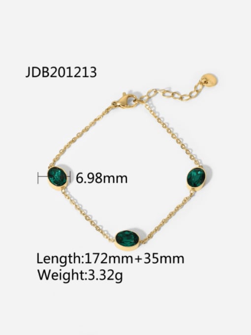 J&D Stainless steel Cubic Zirconia Geometric Minimalist Link Bracelet 3