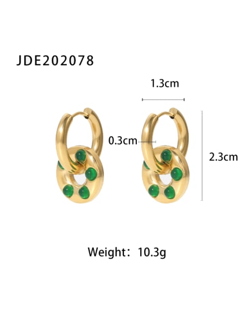 J&D Stainless steel  Imitation Agate Geometric Vintage Huggie Earring 3
