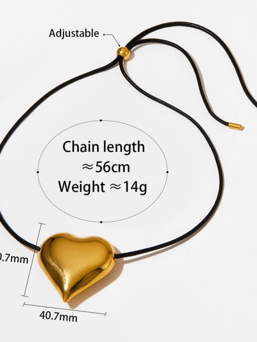 KDD882 Stainless steel Microfiber Leather Heart Trend Necklace