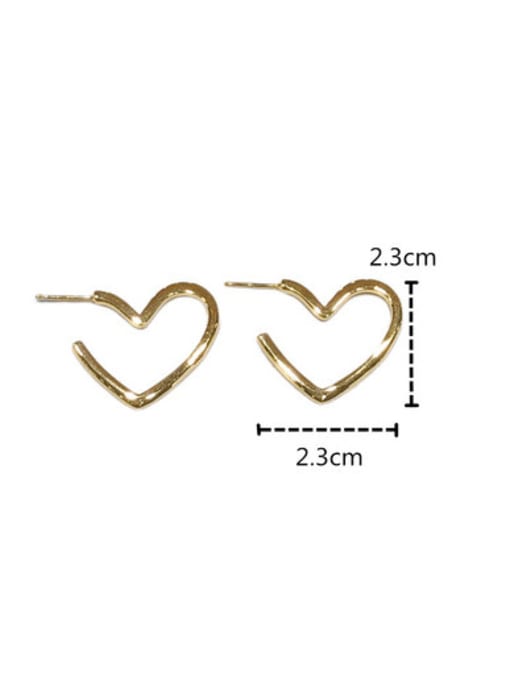 Clioro Brass Hollow   Heart Minimalist Stud Earring 2