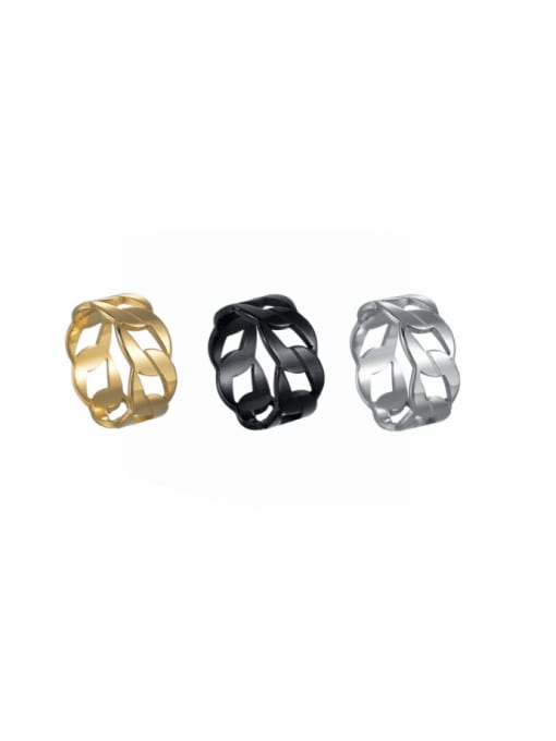 SM-Men's Jewelry Stainless steel Hollow Geometric Minimalist  Chain Men's Ring 0