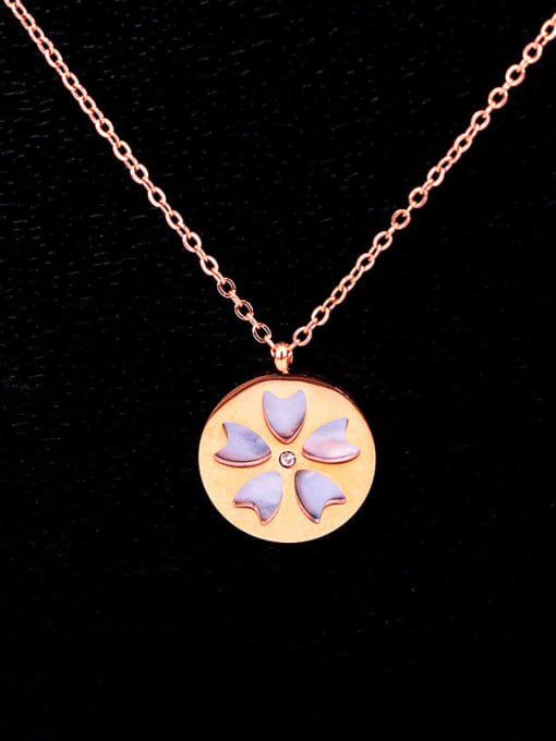 K.Love Titanium Shell Flower Dainty Necklace 2