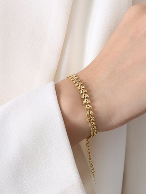 E291 gold bracelet 15+ 5cm Titanium Steel Vintage Irregular   Bracelet and Necklace Set
