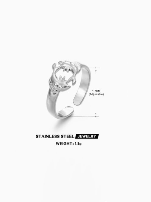 J$L  Steel Jewelry Stainless steel Fish Hip Hop Band Ring 2