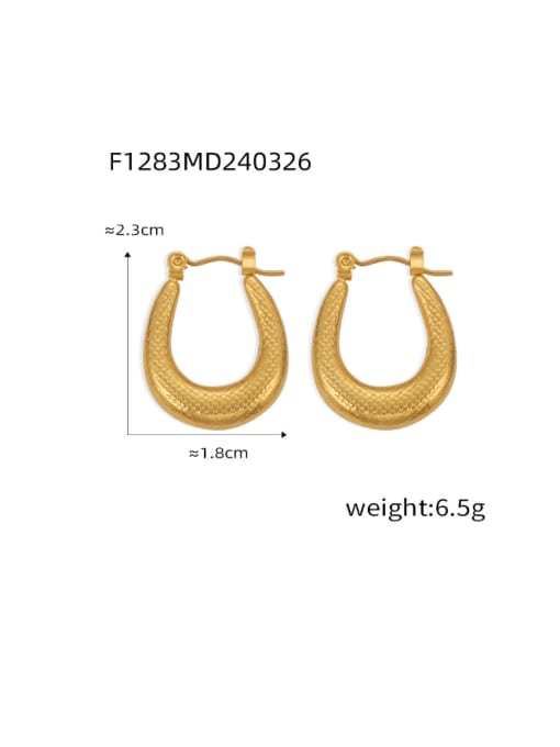 F1283 Gold Earrings Titanium Steel Geometric Hip Hop Huggie Earring