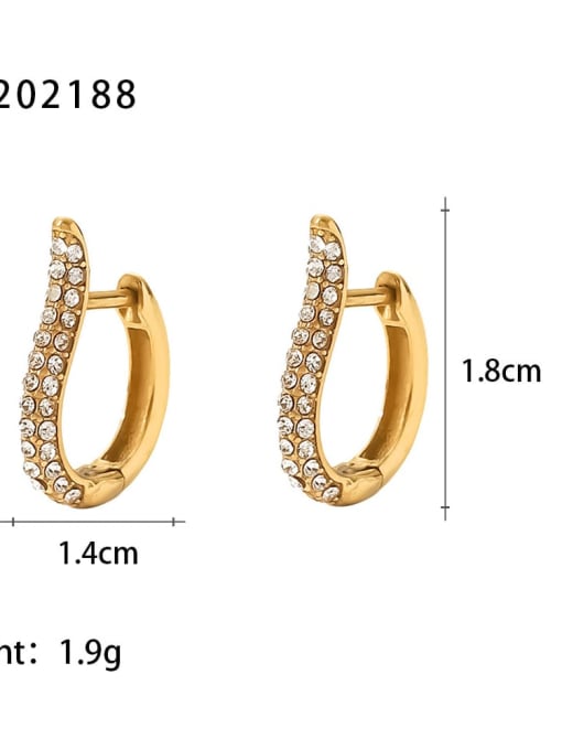 JDE202188 Stainless steel Rhinestone Geometric Dainty Stud Earring