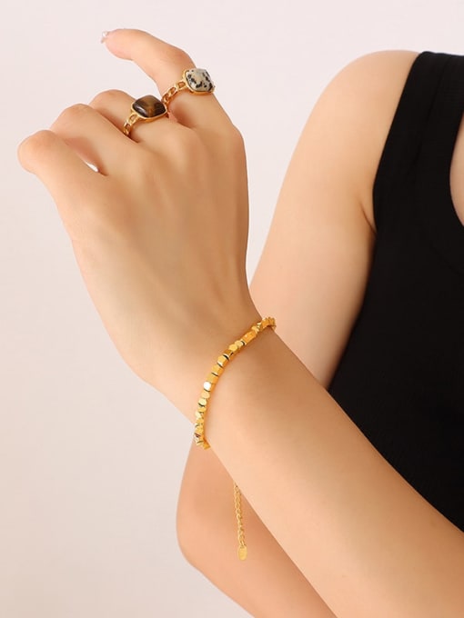 E325 gold bracelet 15+ 5cm Titanium Steel Vintage Geometric  Earring And Bracelet Set