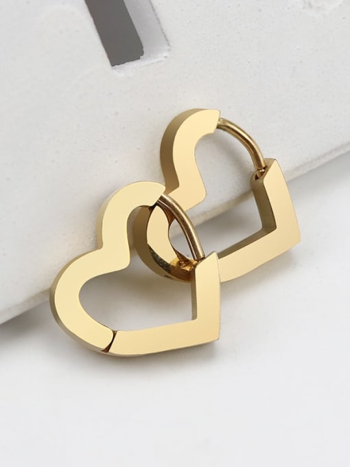 Love gold one  14mm Stainless steel Geometric Minimalist Single Earring(Single-Only One)