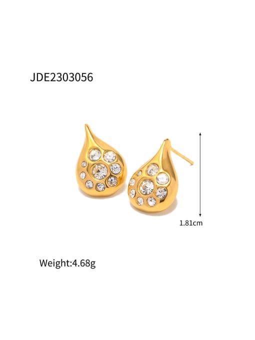 J&D Stainless steel Cubic Zirconia Water Drop Dainty Stud Earring 2