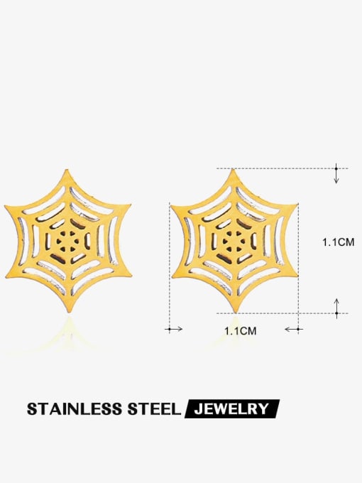 Spider web earrings Stainless steel Skull Hip Hop Stud Earring
