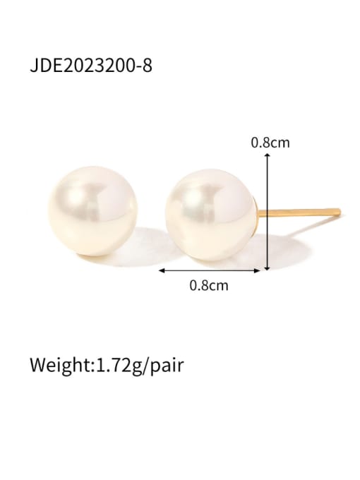 JDE2023200 8 Stainless steel Freshwater Pearl Geometric Minimalist Stud Earring