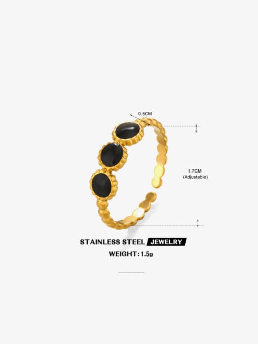 J$L  Steel Jewelry Stainless steel Enamel Geometric Hip Hop Band Ring 2