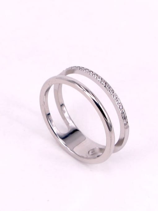 K.Love Titanium Steel Rhinestone  Minimalist Hollow Stackable Ring 3