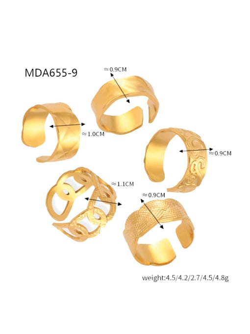 MAKA Titanium Steel Geometric Minimalist Band Ring 2