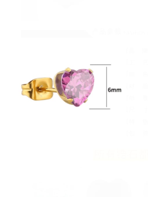 BELII Titanium Steel Cubic Zirconia Heart Minimalist Single Earring(Single-Only One) 4