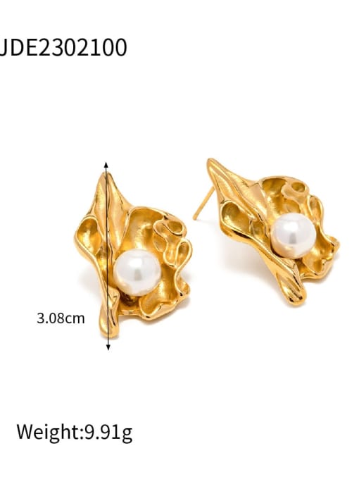 JDE2302100 Stainless steel Imitation Pear Vintage Irregularl Earring Ring and Necklace Set