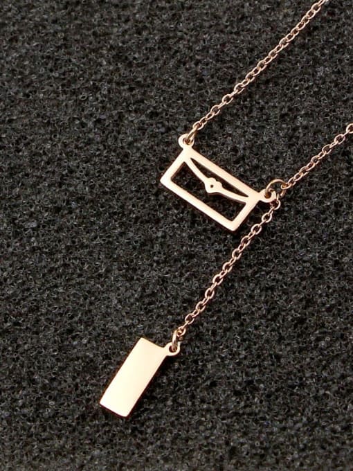 K.Love Titanium geometry Tassel Minimalist Necklace 2
