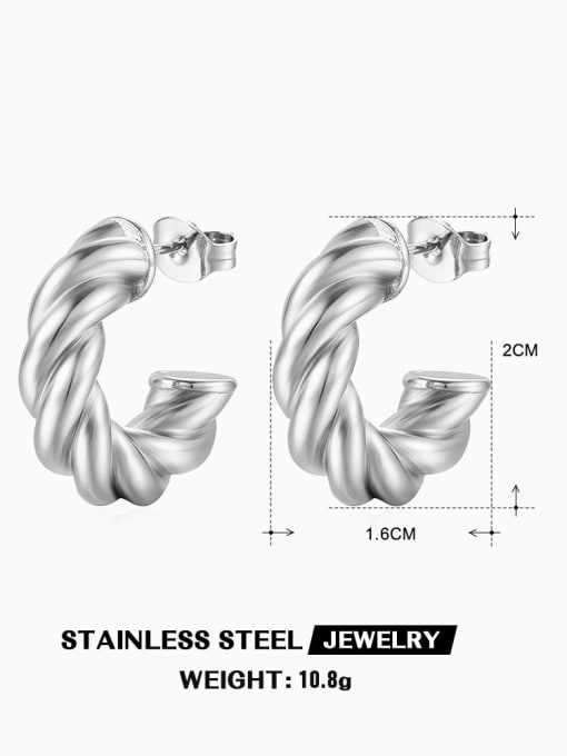 Steel color ZN427S Stainless steel Geometric Hip Hop Stud Earring