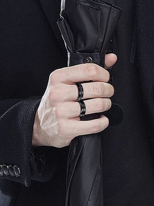 SM-Men's Jewelry Titanium Steel Geometric Hip Hop Stackable Ring Set 1