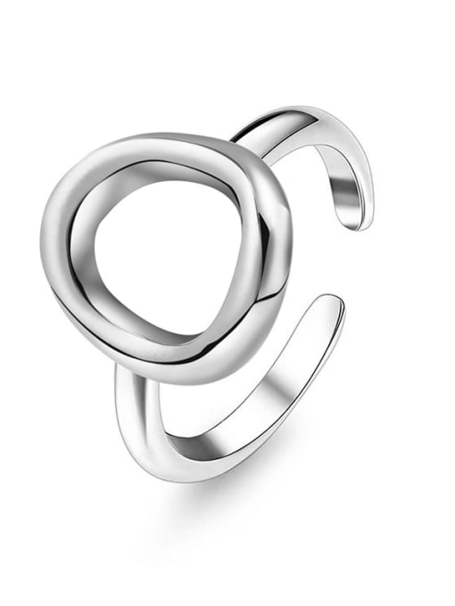 Silver Simple and stylish O-shaped opening stainless steel ring