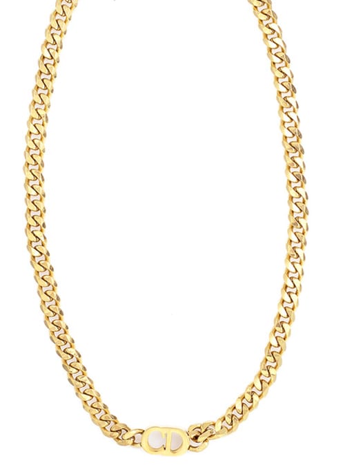 Gold CD Pendant Clavicle Necklace Cuban Necklace