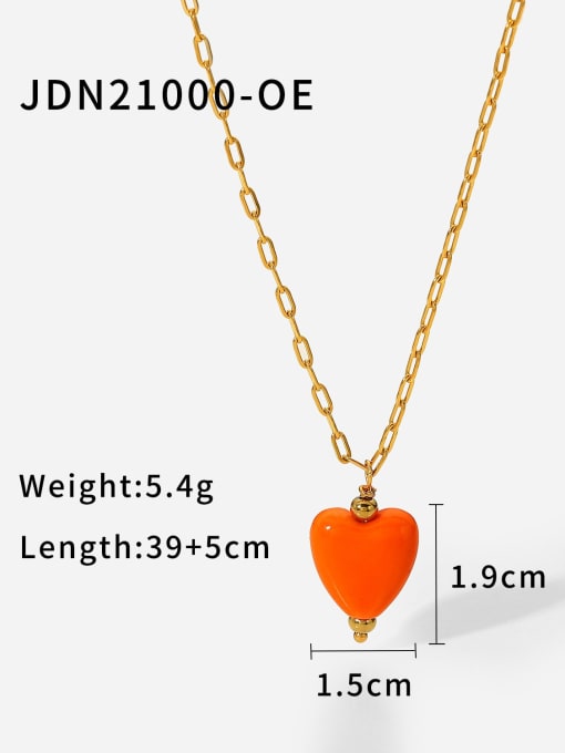 JDN21000 OE Stainless steel Ceramic Heart Vintage Necklace