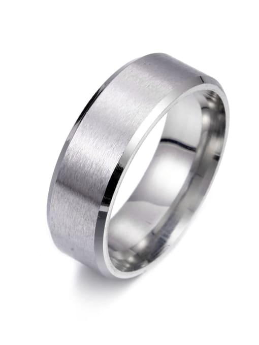 201 stainless steel silver Stainless steel Geometric Hip Hop Band Ring