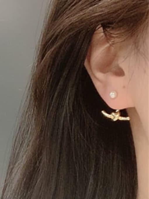 Clioro Brass Geometric  Knot Cute Stud Earring 1