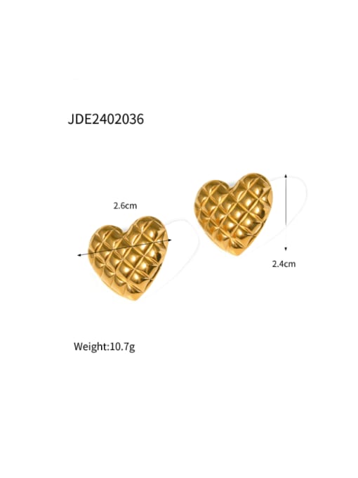 J&D Stainless steel Heart Hip Hop Stud Earring 1