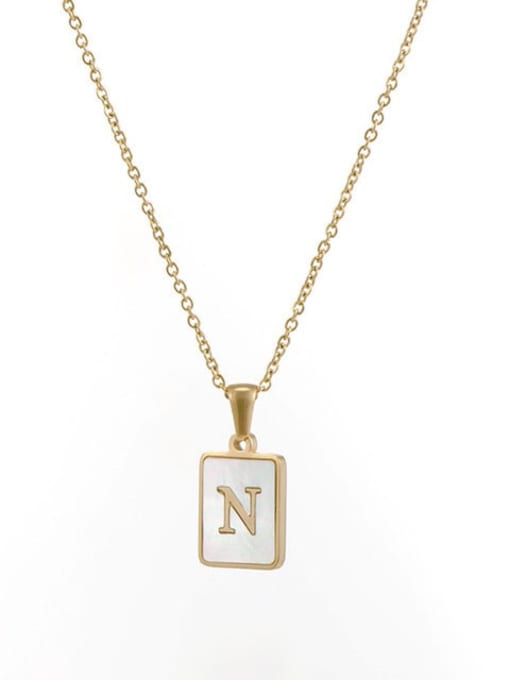 JDN201003 N Stainless steel Shell Message Trend Initials Necklace
