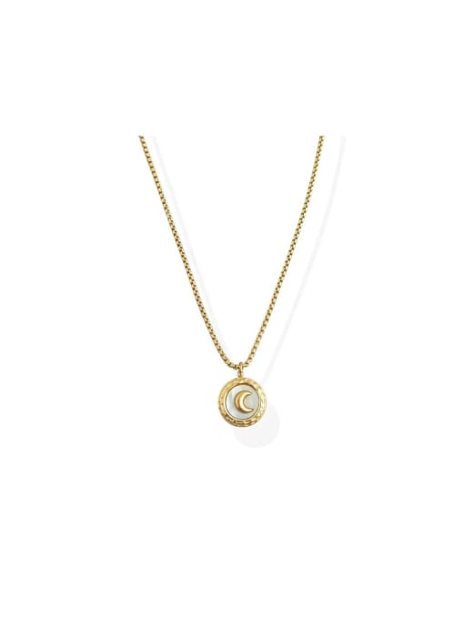 Clioro Stainless steel Shell Geometric Trend Necklace 0