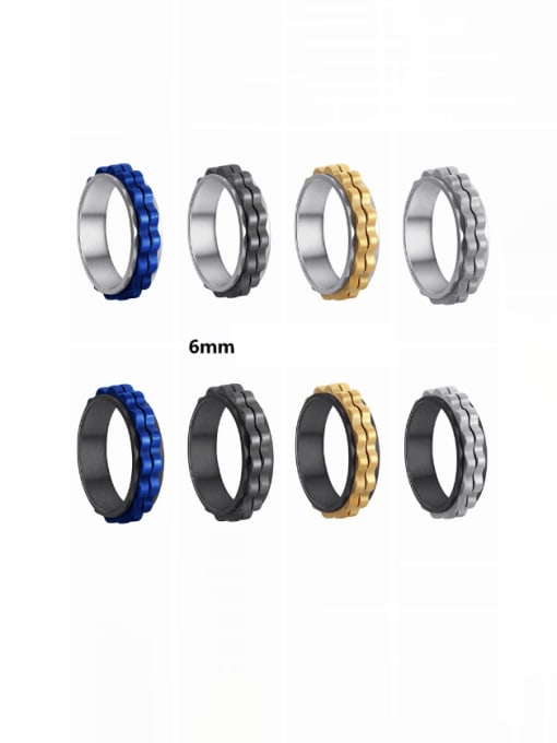 SM-Men's Jewelry Titanium Steel Irregular Hip Hop Rotatable Gear Shape Men's Ring 1
