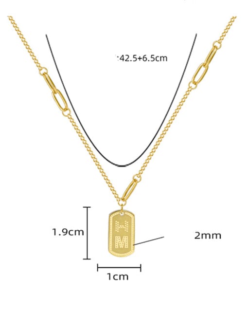 YAYACH Titanium Steel  Minimalist Rectangle Pendant Necklace 1